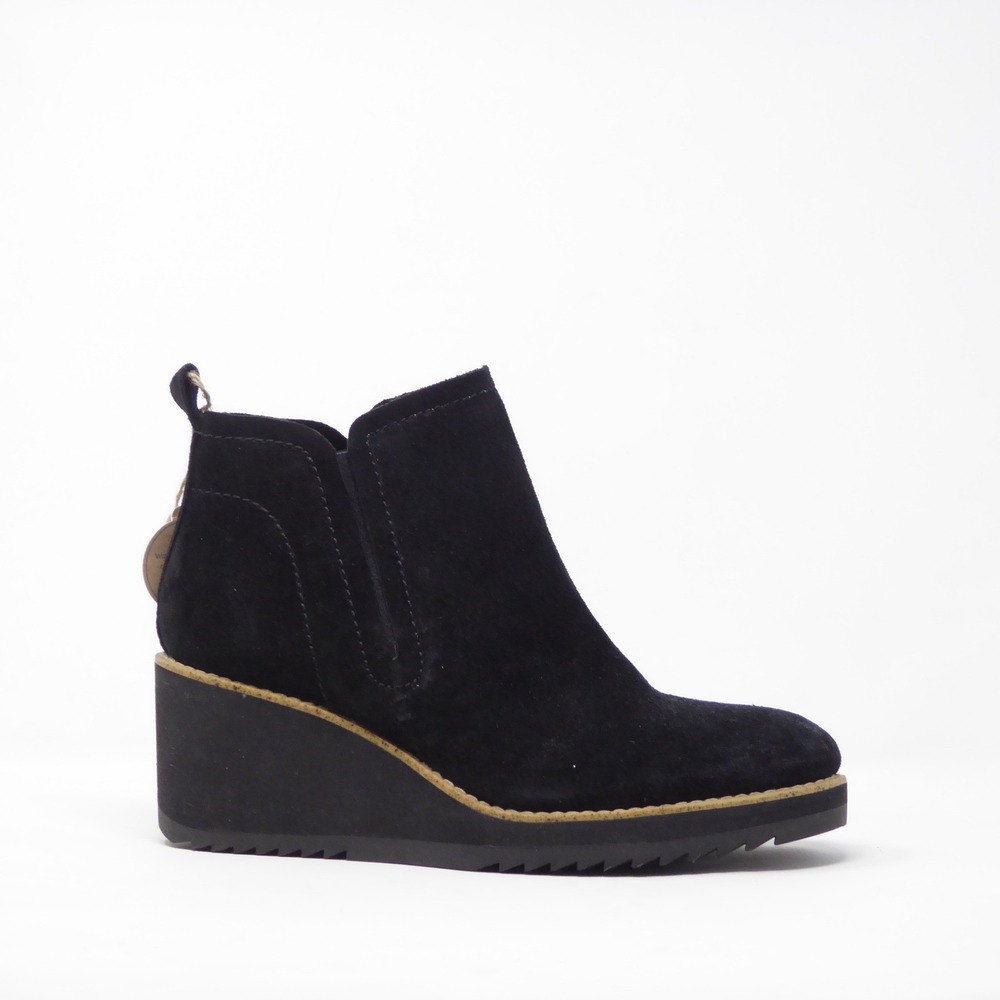 Sofft Womens Emeree Ankle Boots Black Suede Wedge SF0049021 Size 8M